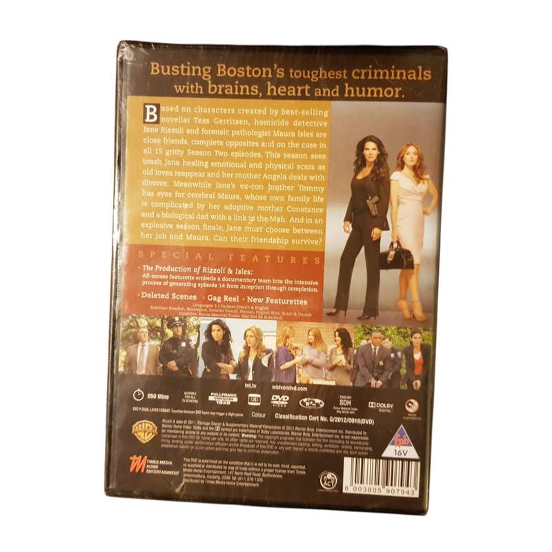 Rizzoli & Isles The Complete Second Season DVD Box Set Factory Sealed Brand New Crime Drama