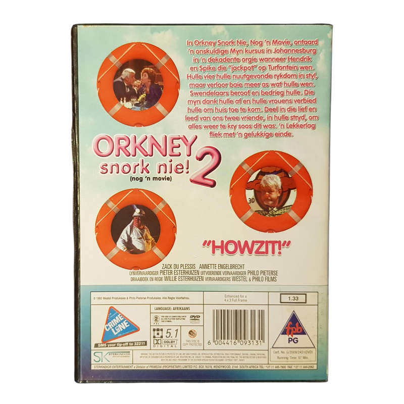 DVD Orkney Snork Nie 2 (Nog 'n Movie)  Preloved in Very Good Condition  Afrikaans Komedie