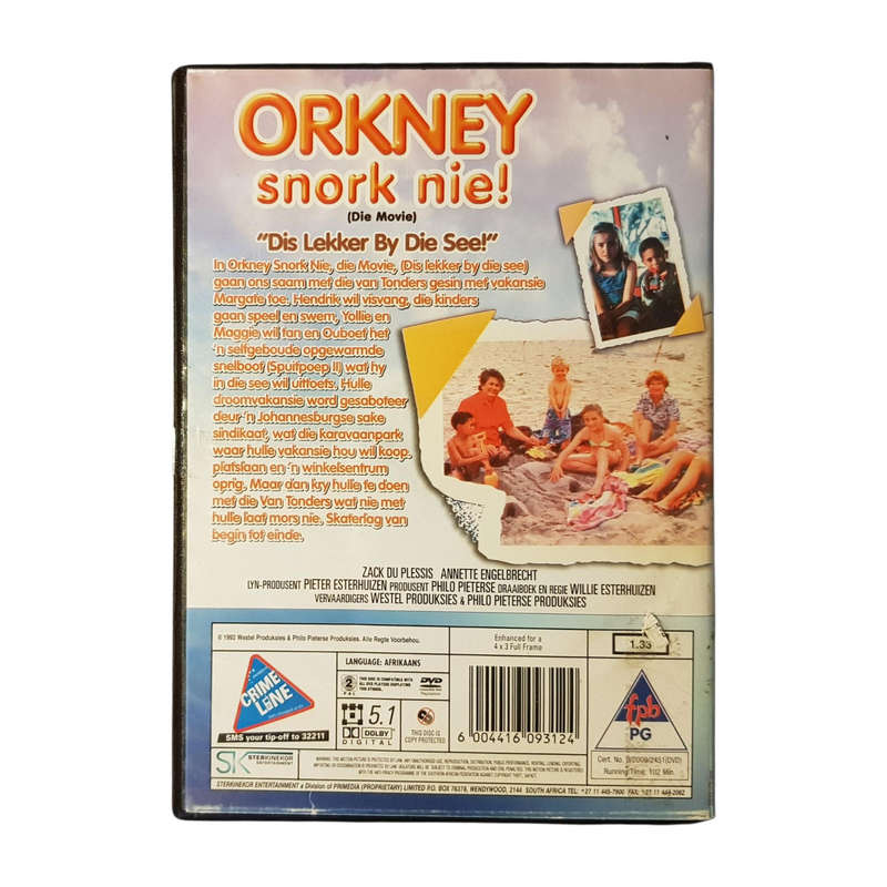 DVD  Orkney Snork Nie (Die Movie)  Preloved in Very Good Condition  Afrikaans Kultuskomedie