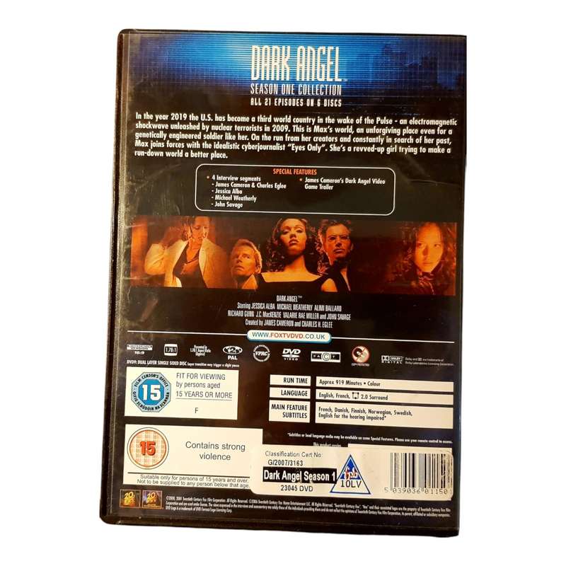 Dark Angel Complete Season 1 & 2 DVD Box Sets 12 Discs Region 2 Very Good Condition