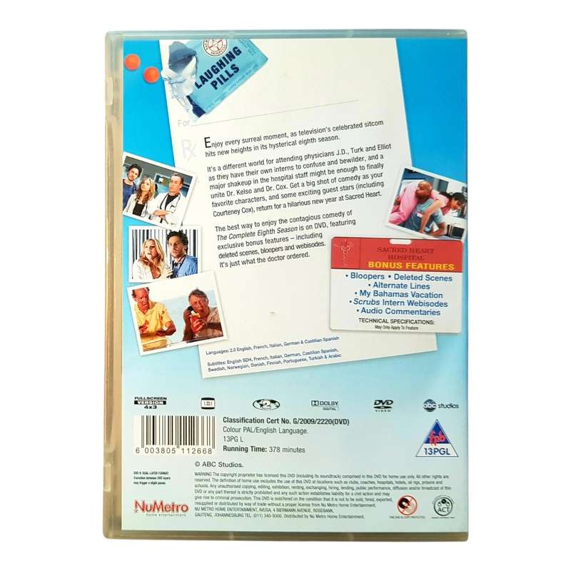 Scrubs Season 8 DVD Box Set Region 2 Preloved Very Good Condition
