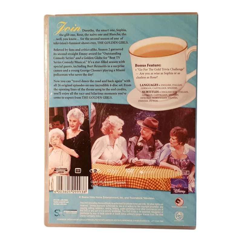 The Golden Girls  Seasons 1 & 2  2 x DVD Box Sets  Region 2  Very Good Condition