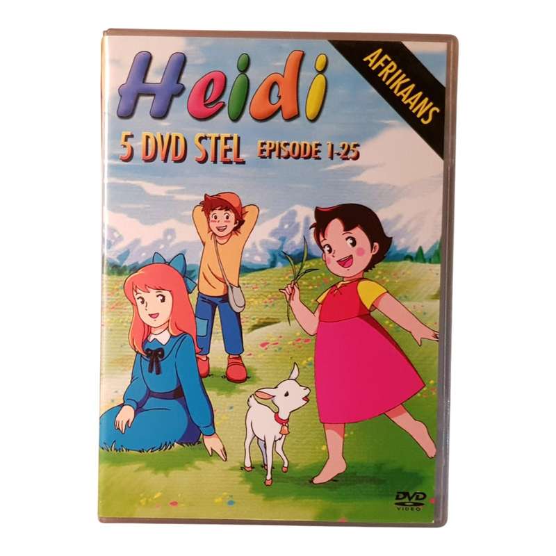 Heidi  Reeks 1-25  5-DVD Stel  Preloved  Baie Goeie Toestand  Afrikaans