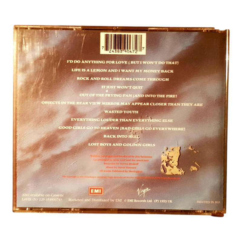 Meat Loaf  Bat Out of Hell II CD | Epic Rock Opera Album | Includes Id Do Anything for Love"