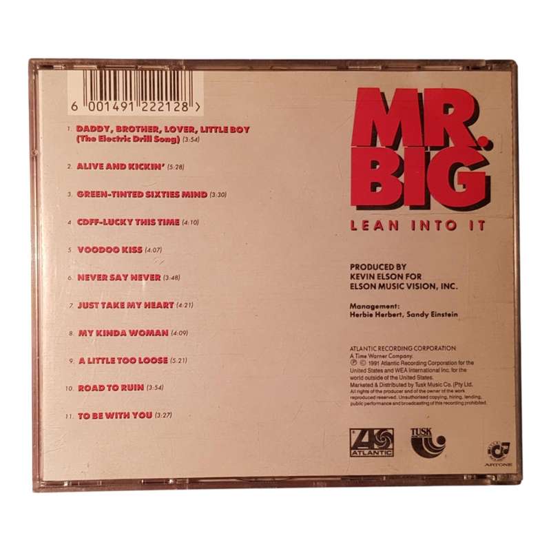 Mr. Big  Lean Into It CD | 1991 Hard Rock Classic | Includes To Be With You | Good Condition