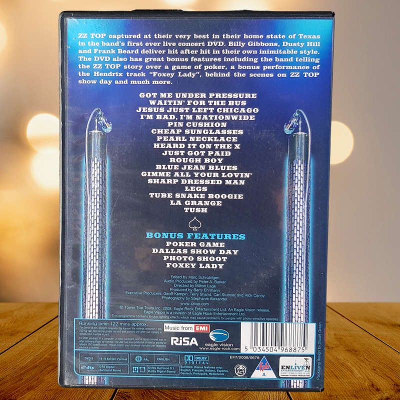 ZZ Top Live from Texas DVD Legendary Blues Rock Performance Region 2 Very Good Condition