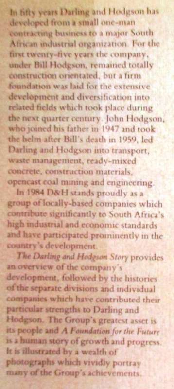 A Foundation for the Future the Darling and Hodgson Story 1934-1984