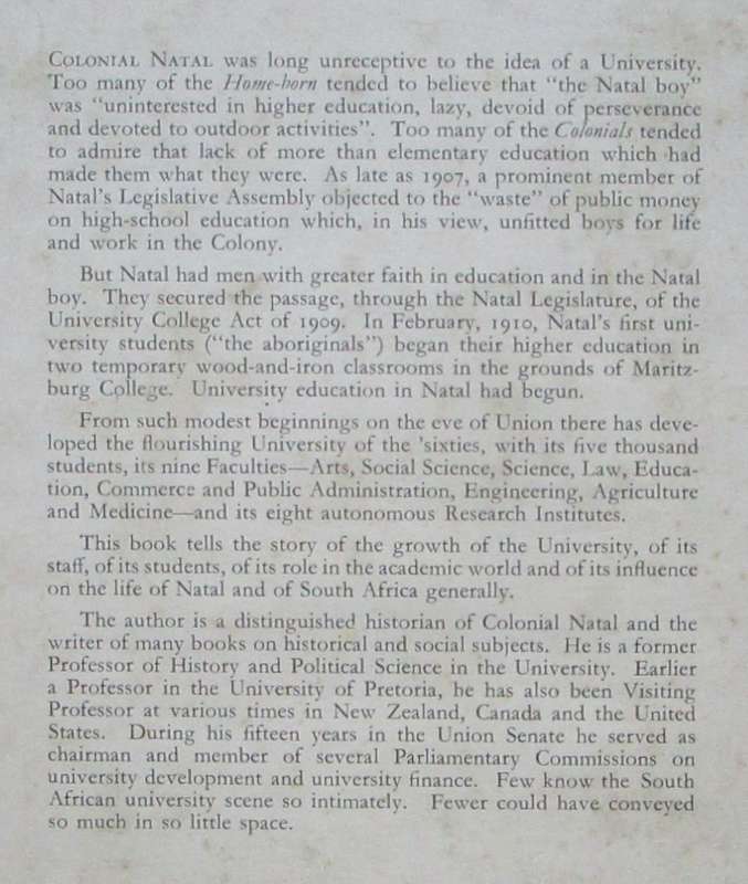 A History of the University of Natal