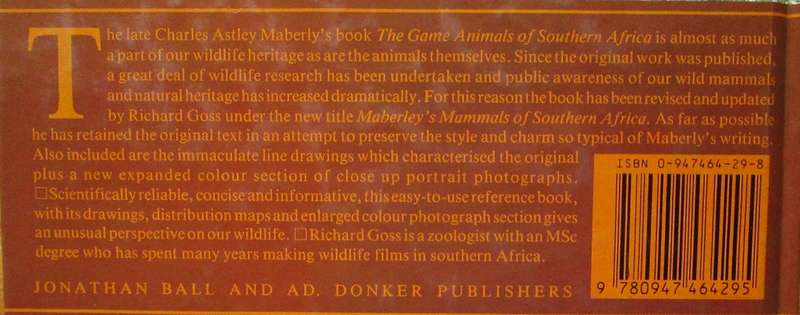 Maberly's Mammals of Southern Africa