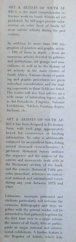 Art and Artists of South Africa