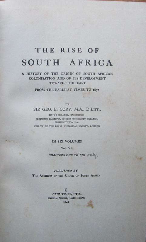 Archives Year Book for South African History Second Year Part I