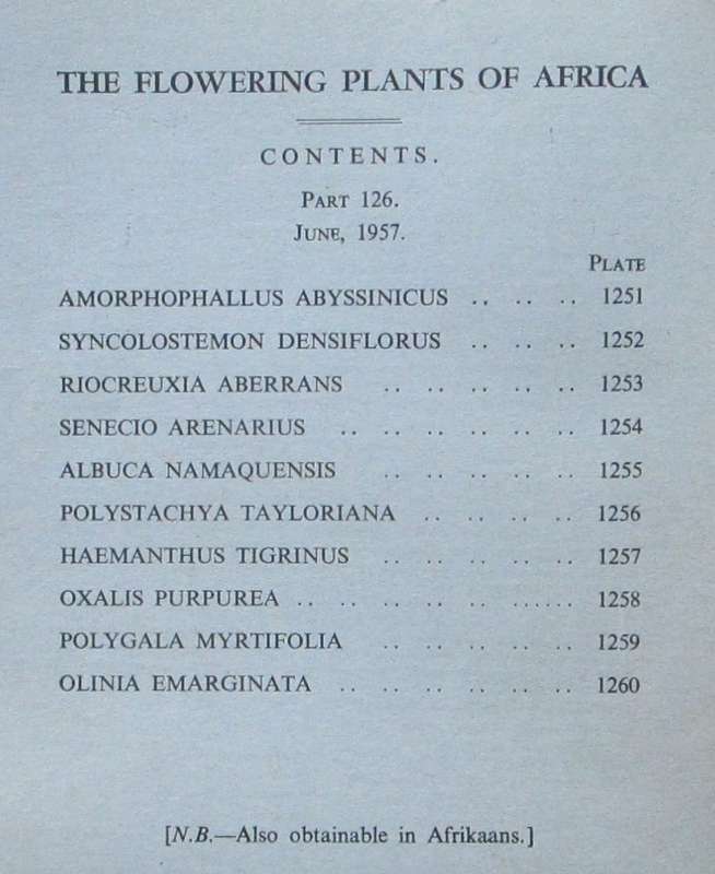 The Flowering Plants of Africa: No.126 Vol 32, Part 2 for June 1957