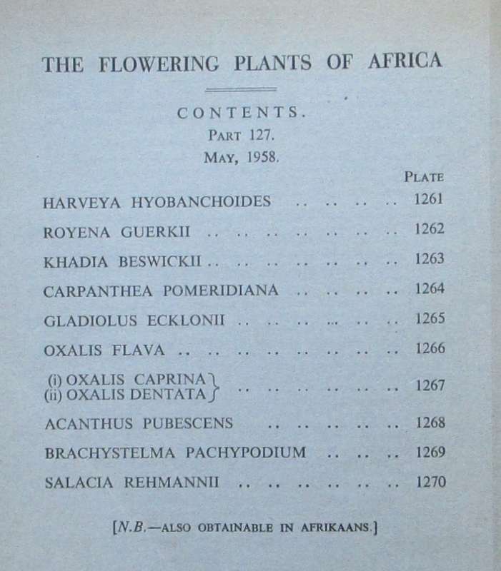 The Flowering Plants of Africa: No.127 Vol 32, Part 3 for May 1958