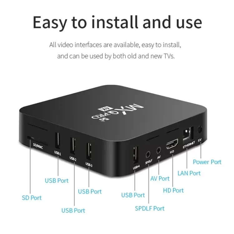 MXQ Pro 5G Android 12.1 TV Box - 4GB RAM + 64GB Storage, 4K Streaming