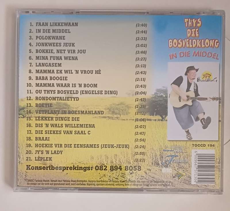 THYS DIE BOSVELDKLONG - IN DIE MIDDEL