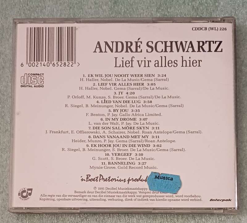 ANDRE SCHWARTZ - LIEF VIR ALLES HIER
