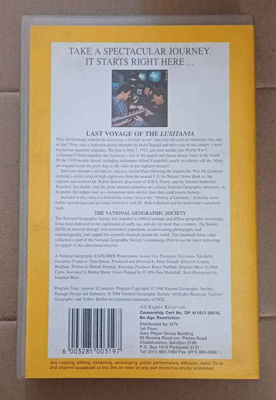 NATIONAL GEOGRAPHIC - LAST VOYAGE OF THE LUSITANIA