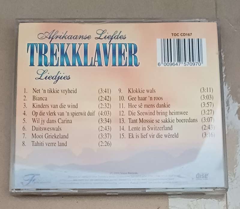 AFRIKAANSE LIEFDES - TREKKLAVIER LIEDJIES