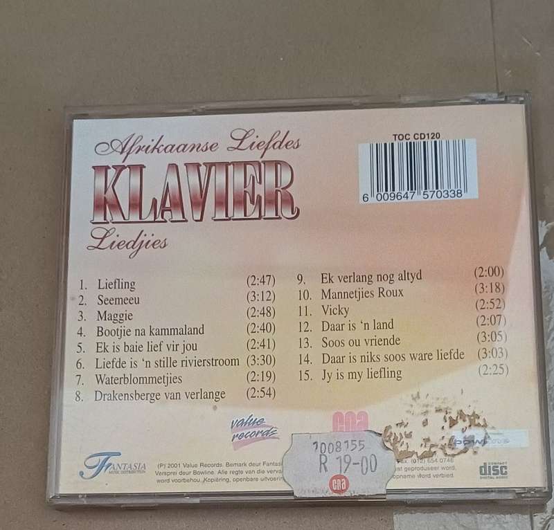 AFRIKAANSE LIEFDES - KLAVIER LIEDJIES