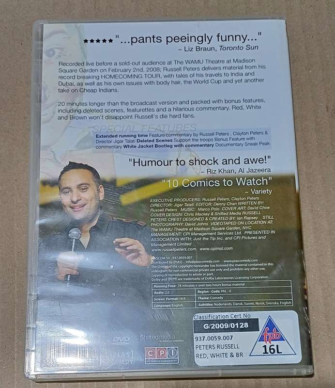 RUSSELL PETERS - RED WHITE AND BROWN DVD