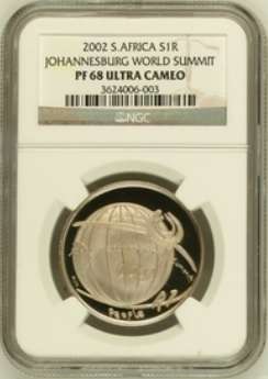PF68 UC - 2002 Silver Proof R1 - Johannesburg World Summit
