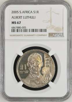 MS67 - 2005 Silver Unc R1 - Albert Luthuli