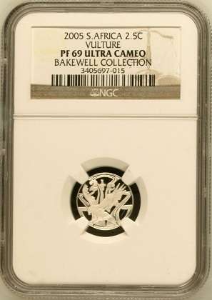 PF69 UC - 2005 Silver Proof 2½ c (Tickey) - Vulture
