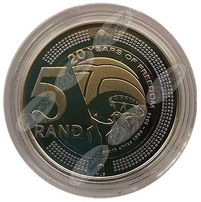 2014 Proof R5 - 20 Years Democracy *** Low mintage of only 613