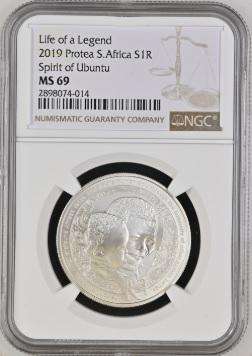 MS69 - 2019 Silver R1 - Nelson Mandela Life of a Legend