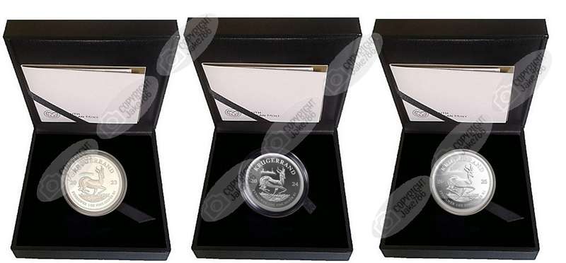 2023, 2024 & 2025 Silver Proof 1oz Krugerrands - with Cape Town & Johannesburg Coin Fair Privy Marks