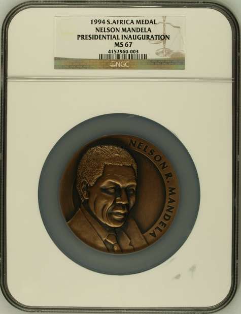 MS67 - 1994 Nelson Mandela FNB Bronze Medallion - Presidential Inauguration