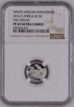 PF69 UC - 2016 Silver Proof 2½ c (Tickey) - Dolos