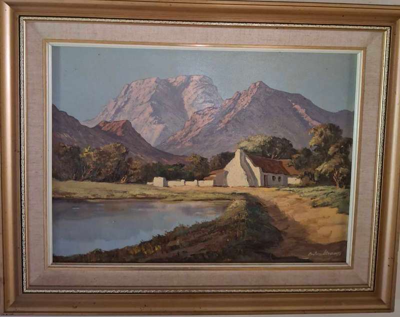 Anton Strauss Framed oil on Board