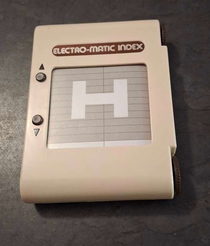 80s Electro-Matic Index pocket able one touch list finder