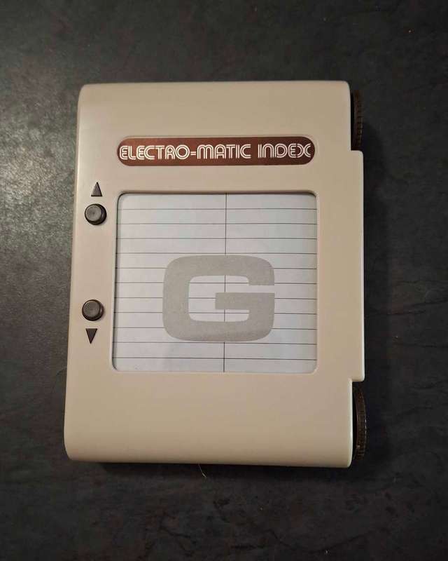 80s Electro-Matic Index pocket able one touch list finder