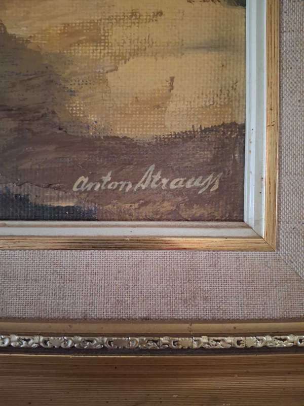 Anton Strauss Framed oil on Board