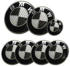 BMW carbon fiber 7 piece emblem set