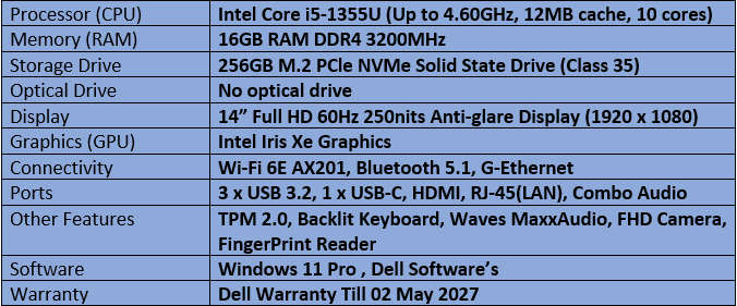 Dell Latitude 3440 - Intel Quad Core i5 - 13th Generation Notebook