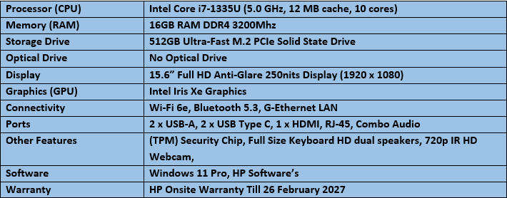 HP Probook 450 G10   - Intel Core i5 - 13th Generation Ultrabook