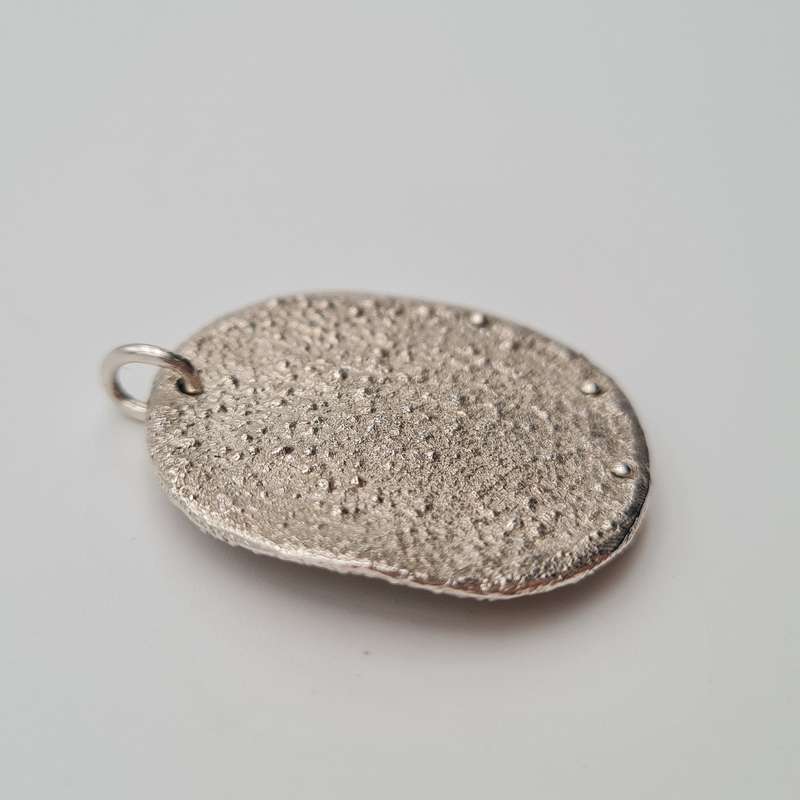 Large Silver Moon with 9ct Gold Crescent Pendant