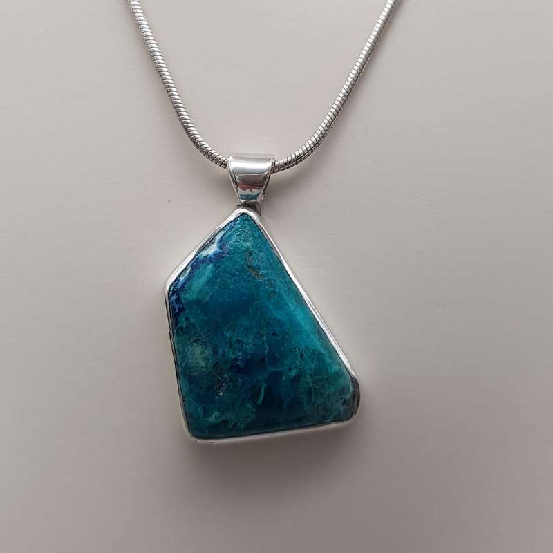 Shattuckite Sterling Silver Pendant