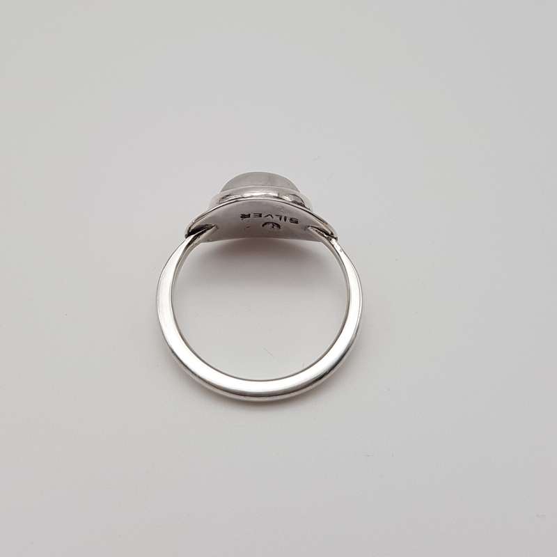 Rainbow Moonstone Sterling Silver Handmade Ring - Size O1/2-P