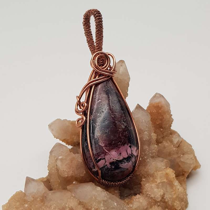 Rhodonite Wire-wrapped Pendant