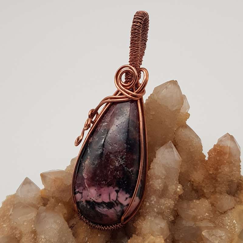 Rhodonite Wire-wrapped Pendant