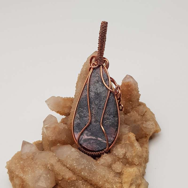 Rhodonite Wire-wrapped Pendant