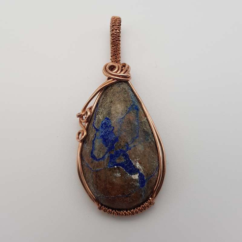 Shattuckite Rose Gold Plated Copper Pendant