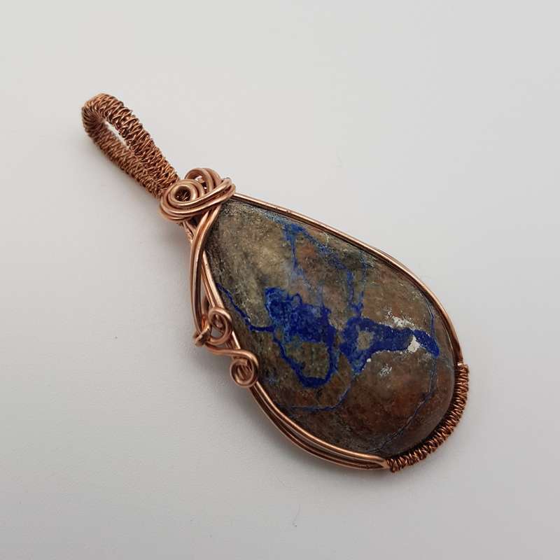 Shattuckite Rose Gold Plated Copper Pendant