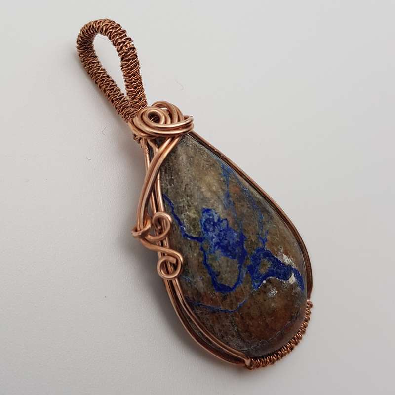 Shattuckite Rose Gold Plated Copper Pendant
