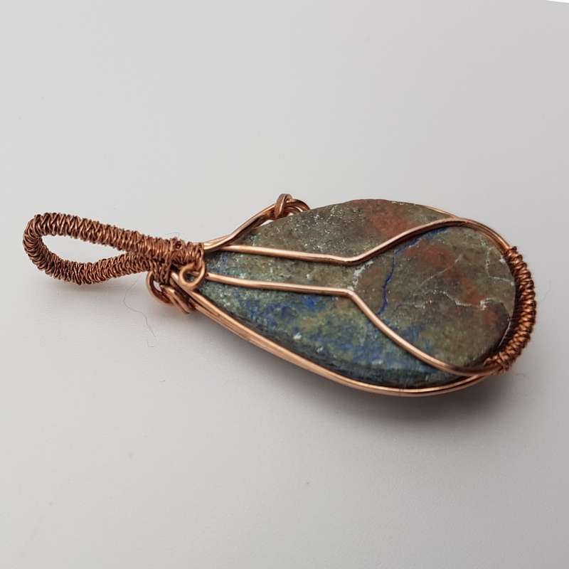 Shattuckite Rose Gold Plated Copper Pendant