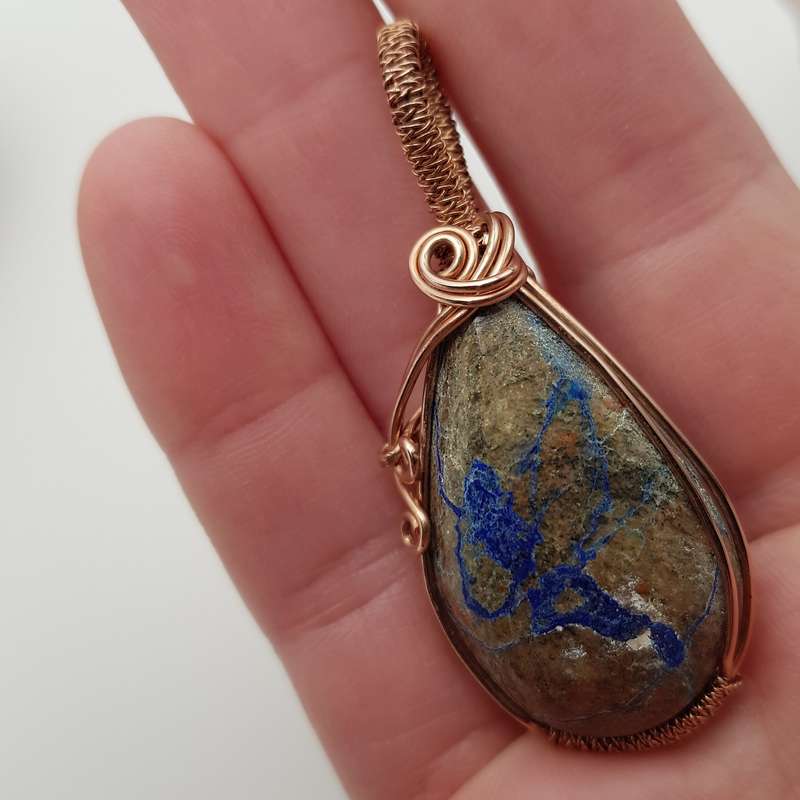 Shattuckite Rose Gold Plated Copper Pendant